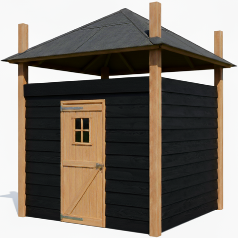 Kippenhok hooiberg bouwpakket Jan | groot hok ook geschikt voor geiten - 280x280x345cm