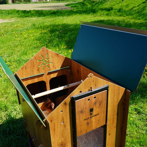 Cucciolotta classic L kippenhok buiten dak opengeklapt