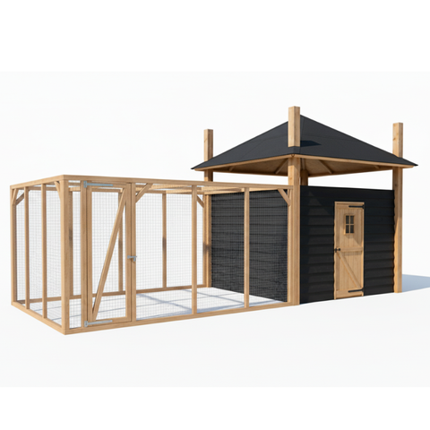 Kippenhok hooiberg bouwpakket An XL met ren - 615x330x350cm