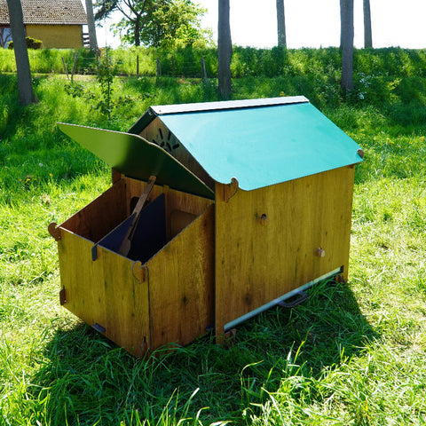 kippenhok buiten Polly classic L met kippen zijaanzicht