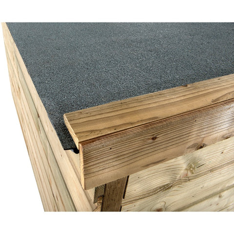 Kippenhok_Daisy_Voldux_onderhoudsvrij_geimpregneerd_hout_duurzaam_vlucht_zitstok_2deuren_1verdieping_vogels_gaas_bovenkant_dak_veilig_dichtbij_materiaal_Kippenhok_Daisy