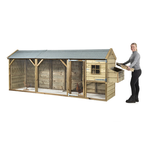 Kippenhok Bouwpakket Glorenza Eva - 393x95x148cm