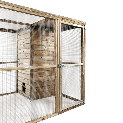 Houten kippenren Noud XL Glorenza met Nachthok  - 448x179x183cm