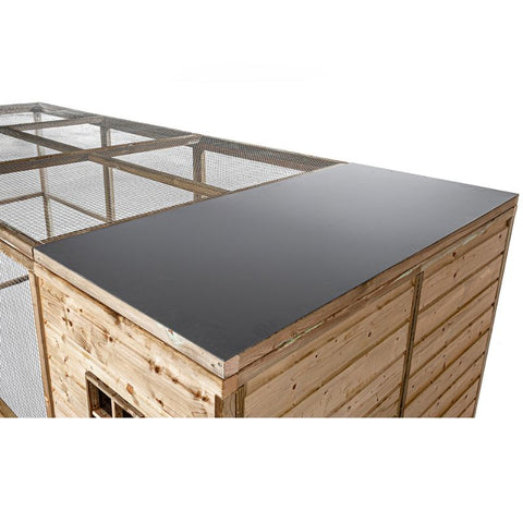 Houten kippenren Luuk XL Glorenza met groot Nachthok en Legnest - 448x179x183cm