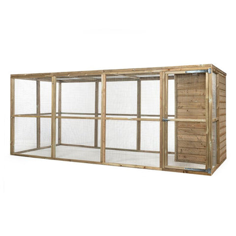 Houten kippenren Noud XL Glorenza met Nachthok  - 448x179x183cm
