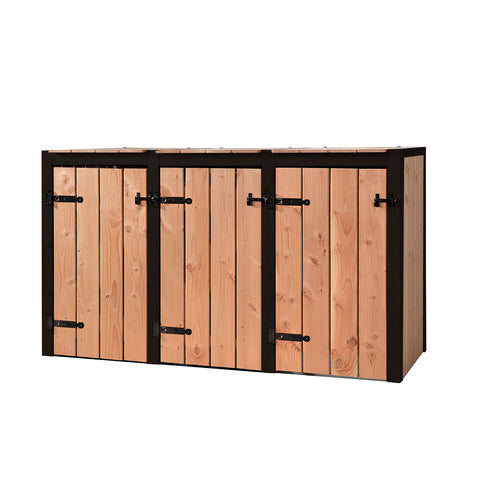 Container Ombouw Hout Volente 3 Containers - Kliko Ombouw Drie Dubbel Laura