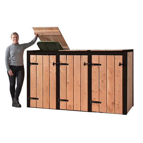 Container Ombouw Hout Volente 3 Containers - Kliko Ombouw Drie Dubbel Laura