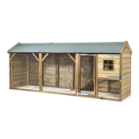 Konijnenhok_konijnenvilla_douglas_geimpregneerd_hout_zweeds_rabat_nachthok_ren_buitenren_duurzaam_onderhoudsvrij_voldux_marterproof_gaas_vlaamse_reus_voorkant_Sanne