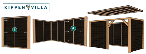 Schuilstal Bouwpakket Volente Floris - 369x196x208cm