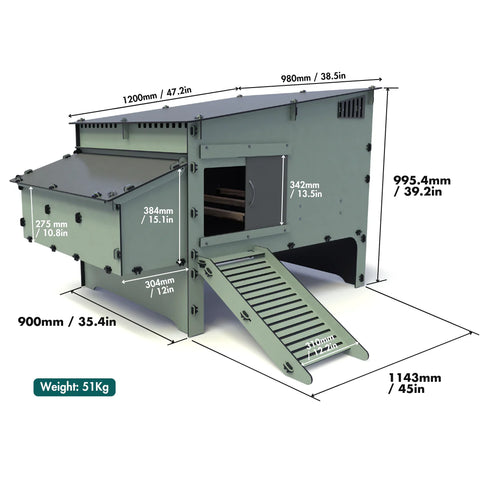 Kunststof Kippenhok met kippenren Nestera: Aspen 10