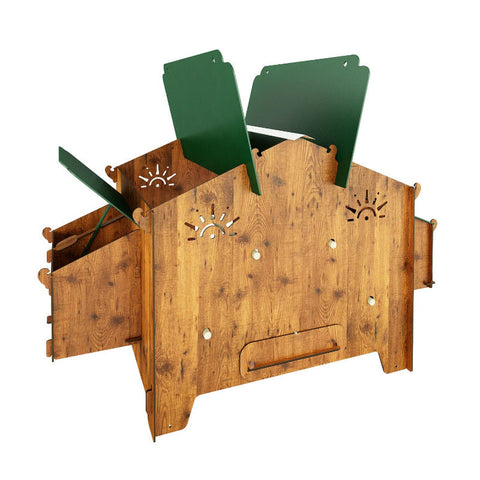 polly chalet kippenhok buiten met kippen