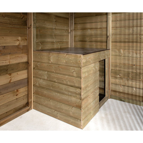 Hondenhok_kennel_douglas_geimpregneerd_hout_zweeds_rabat_nachthok_duurzaam_onderhoudsvrij_voldux_binnenkant_hok_veilig_regen_Max