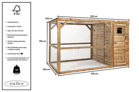 Volière Timo Voldux - 303x203x190 cm