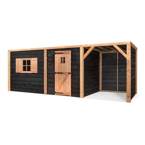 Kippenhok met Schuilstal en houten schuur Volente Jan - 564x196x208cm