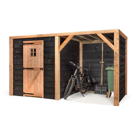 Kippenhok met Schuilstal Volente Moos - 381x196x208cm