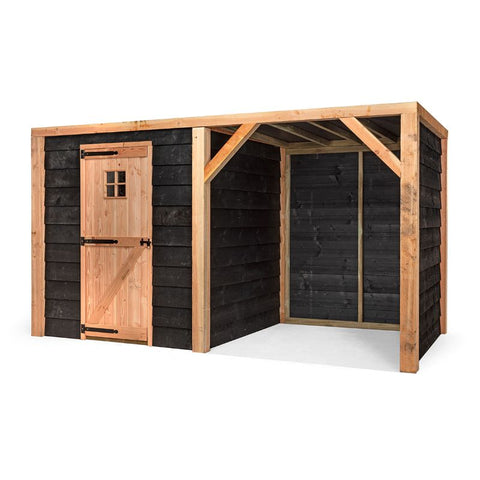 Kippenhok met Schuilstal Volente Moos - 381x196x208cm