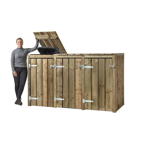 Container Ombouw Hout Volente - Kliko Ombouw 3 Containers - Drie Dubbel Andre