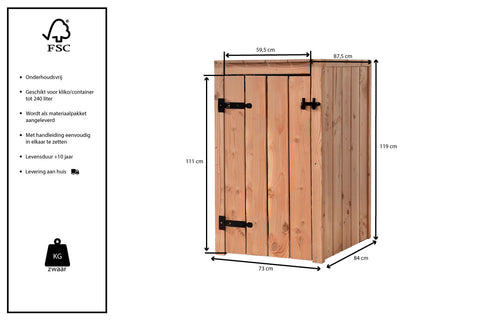 Container Ombouw Hout Volente - Kliko Ombouw - Enkel Anna