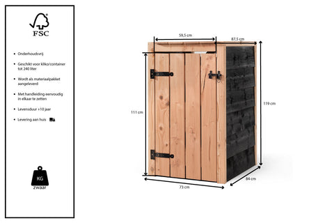 Container Ombouw Hout Volente - Kliko Ombouw - Enkel Myrne