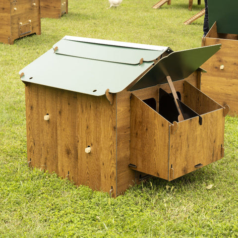 Cucciolotta kippenhok chalet L  zijkant buiten weiland