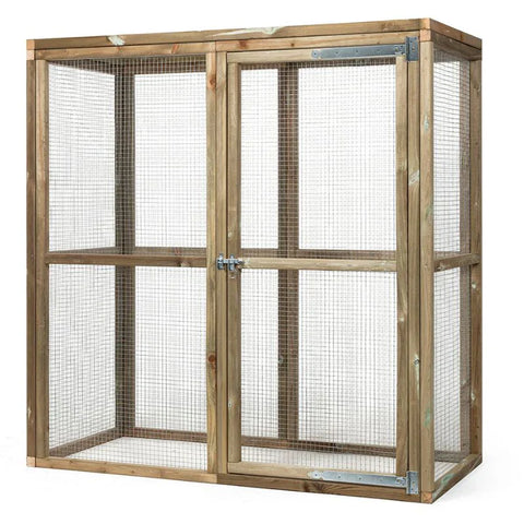 Houten konijnenren Glorenza -buitenren-vlaamse reus 179x85x183cm