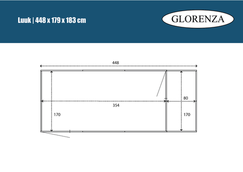 Houten kippenren Luuk XL Glorenza met groot Nachthok en Legnest - 448x179x183cm
