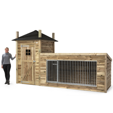 Hondenkennel Hooiberg Lize met Nachthok Voldux - 392x150x235cm