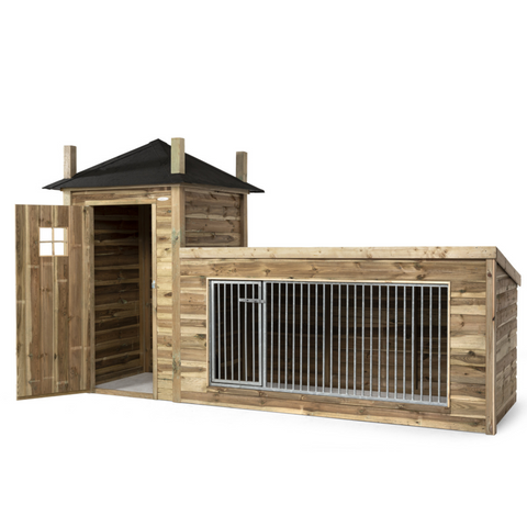 Hondenkennel Hooiberg Lize met Nachthok Voldux - 392x150x235cm