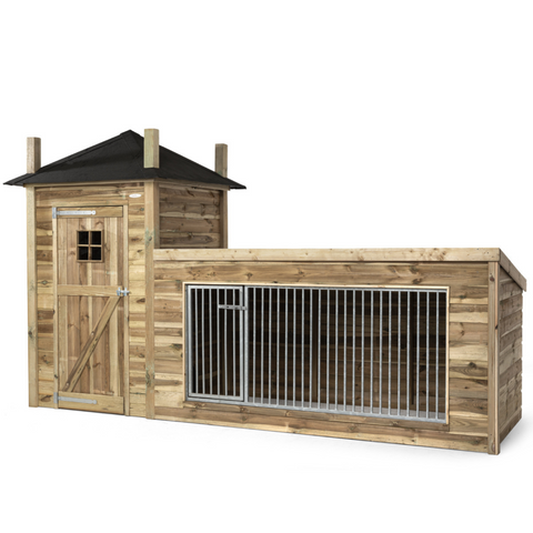 Hondenkennel Hooiberg Lize met Nachthok Voldux - 392x150x235cm