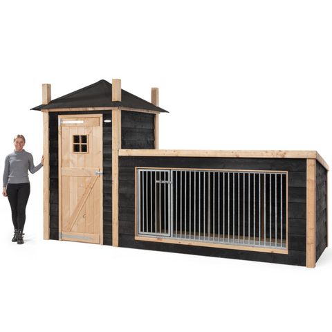 Hondenkennel Hooiberg Siem met Nachthok Voldux - 392x150x235cm