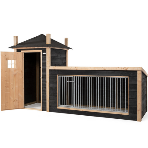 Hondenkennel Hooiberg Siem met Nachthok Voldux - 392x150x235cm