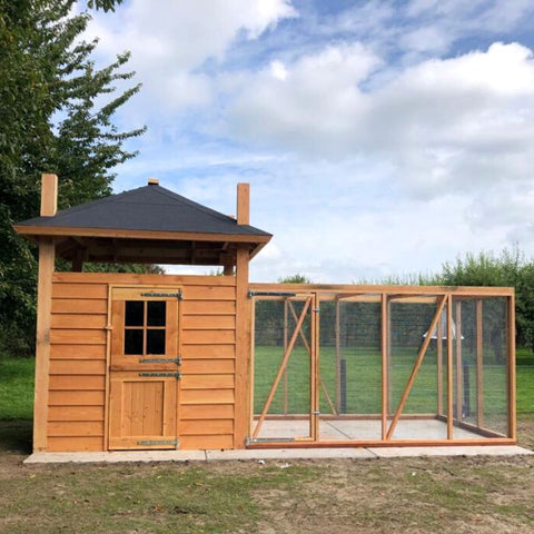 Kippenhok Hooiberg Bouwpakket Sanne XL met Ren - 615x330x350cm