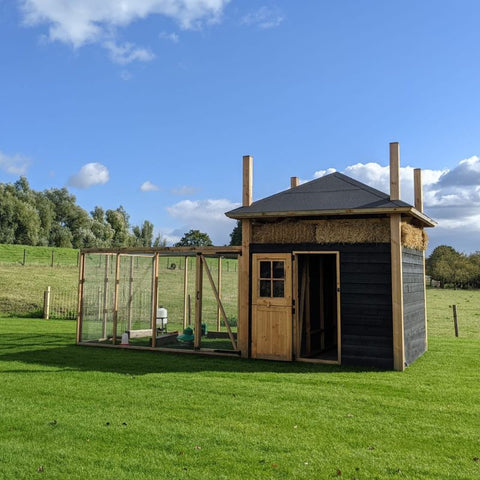 Complete hooiberg Kippenhok An in XL met links een ren.