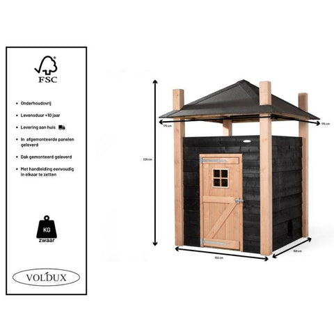 Konijnenhok Hooiberg Bouwpakket Niek Voldux - 175x175x225cm
