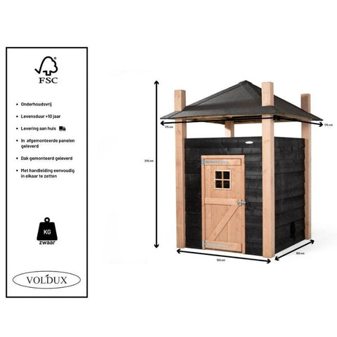 Kippenhok Hooiberg Bouwpakket Loes Voldux - 175x175x225cm