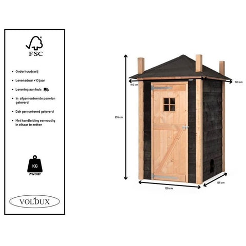 Kippenhok Hooiberg Bouwpakket Mees Voldux - 150x150x235cm
