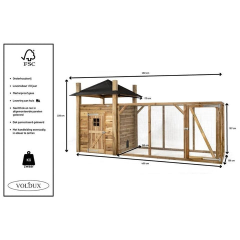 Kippenhok Hooiberg Loes XL afmetingen