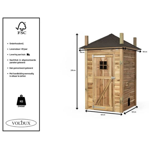 Kippenhok Hooiberg Bouwpakket Eline Voldux - 150x150x235cm