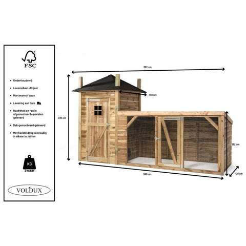 Kippenhok Hooiberg Lotte afmetingen