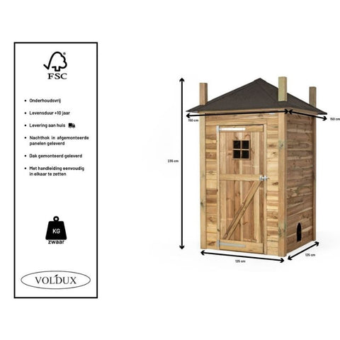 Konijnenhok Hooiberg Bouwpakket Eline Voldux - 150x150x235cm