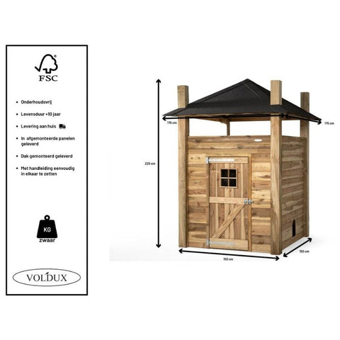 Konijnenhok Hooiberg Bouwpakket Loes Voldux - 175x175x225cm