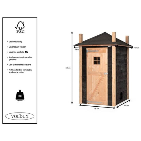 Konijnenhok Hooiberg Bouwpakket Mees Voldux - 150x150x235cm