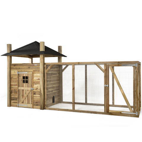 Konijnenhok Hooiberg Bouwpakket Loes XL Voldux - 462x175x225cm