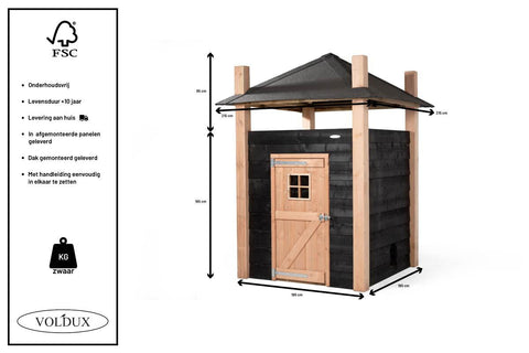 Konijnenhok Hooiberg Bouwpakket Julia - 215x215x300cm