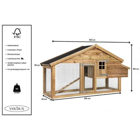 Konijnenhok Romy 300x90x160