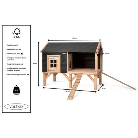 Voldux kippenhok David afmetingen