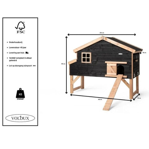 Kippenhok Jens XL: afmetingen