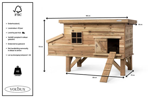 Kippenhok Finn Voldux - 190x88x80cm