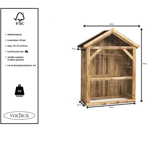 Volière S1 Voldux  - 148x70x190cm
