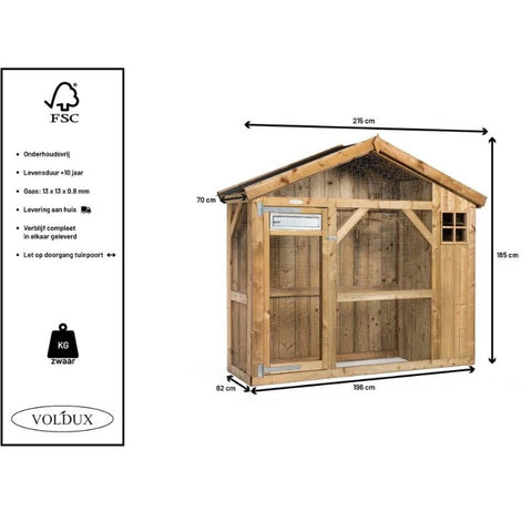 Volière S2 Voldux - 215x70x185cm